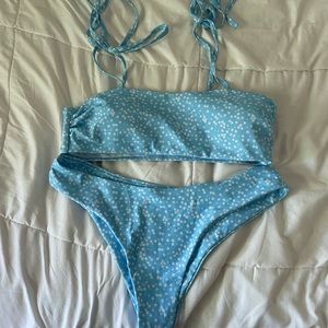 Light Blue Floral Swimsuit